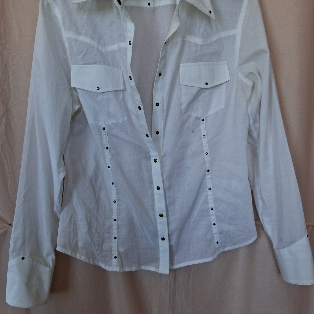 Women's White Button-Up Shirt
